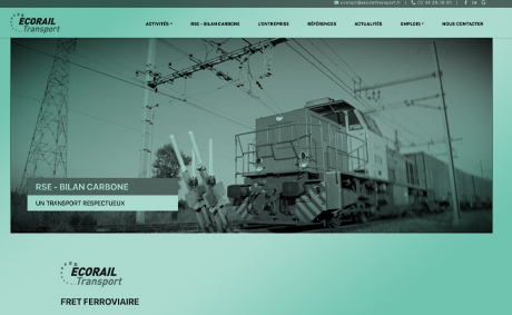 site web du specialiste du fret ferroviaire ecorail transport realise par socotic site web joomla wordpress prestashop webmaster tours paris